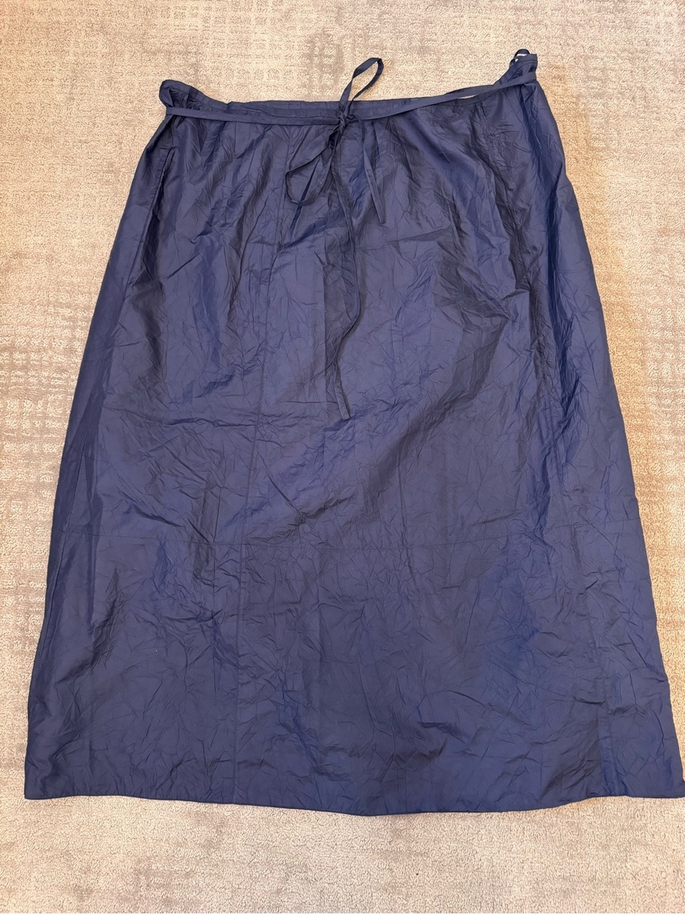 NWOT Garnet Hill Navy Blue Silk Crinkle Maxi Skirt 18